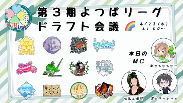 【よつばリーグ】第3期よつばリーグドラフト会議が終了！チーム数も増え、新規選手も多数選出‼